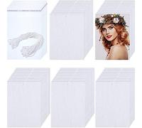 Duories 30 ambientadores rectangulares de sublimación en blanco, ambientadores de sublimación para coche con cuerda elástica de 15 m y 30 bolsas de plástico, para decoración de coche en aire fresco