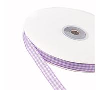 Duories Cinta Cuadros 45 m,Cinta Regalo Vichy,Cinta Cuadros para Manualidades,Cinta Decorativa para Navidad,Boda,día San Valentín,Bautizo,cumpleaños,Fiesta,Paquete Regalo,6 mm,Color Morado Claro