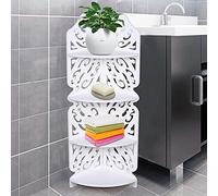 Duoruameng Estantería esquinera de 4 niveles para cuarto de baño, esquina, esquina de ducha, baño, organizador para plantas, blanco, 19 x 19 x 80 cm