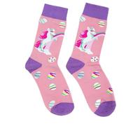 DUORUI 1 par de calcetines para mujer de algodón para invierno, cálidos, suaves, transpirables, novedosos, lindos patrones de unicornio, rosa, Taille unique