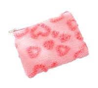 DUORUIMI Estuche de felpa para lápices, organizador de gran capacidad, con patrón de corazón, soporte de papelería, oficina, escuela, almacenamiento para estudiantes y niñas, rosa claro, Encantador