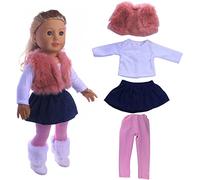 DUORUIMI Ropa de muñeca de invierno, chaleco y falda para muñeca American Girl de 18 pulgadas
