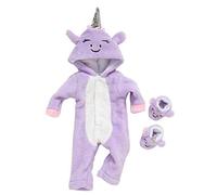 DUORUIMI Ropa de Muñeca Traje de Invierno Monos Pijamas para Muñeca New Born Baby Doll Patrón de Unicornio Lindo de 18 Pulgadas