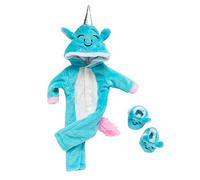 DUORUIMI Ropa de Muñeca Traje de Invierno Monos Pijamas para Muñeca New Born Baby Doll Patrón de Unicornio Lindo de 18 Pulgadas