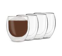 DUOS Feelino - Juego de 4 vasos térmicos de doble pared (410 ml, con efecto flotante, también para latte macchiato, té, cócteles, helados, postres y UVM)