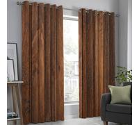 DUOTCYELE Cortinas Opacas con Ojales Veta De Madera Antigua 140 x 280 cm, Cortinas Estilo Vintage Desgastado Térmicas Que Bloquean La Luz Y Reducen El Ruido para Dormitorio Y Sala De Estar