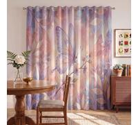 DUOTCYELE Cortinas Opacas Ramas De Cerezo En Flor Mariposas, Cortinas Flores De Acuarela De Ensueño Aislantes Térmicas para Sala De Estar, Juego De 2 Cortina Opacas con Ojales, 140 x 245 cm
