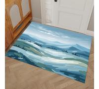 DUOTCYELE Felpudo Abstracto Colinas Océano, Alfombrillas para Interiores, Felpudo Minimalista Moderno Antideslizante de Perfil Bajo para Entrada Cocina Puerta Trasera, 45 x 75 cm
