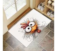 DUOTCYELE Felpudo con Diversión Gallo, Tapete De Puerta De Lindo Animal De Dibujos Animados para Uso En Interiores, Alfombra De Entrada Antideslizante, Felpudo Suave Y De Perfil Bajo 60 x 90 cm