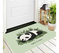 DUOTCYELE Felpudo con Pradera Panda, Tapete De Puerta De Lindos Animales De Dibujos Animados para Uso En Interiores, Alfombra De Entrada Antideslizante, Felpudo Suave Y De Perfil Bajo 50 x 80 cm