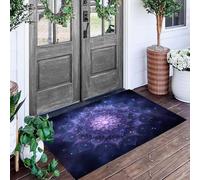 DUOTCYELE Felpudo De Universo Mandala, Arte Psicodélico Tapete De Entrada Amarillo para Decoración De Primavera En Interiores, Antideslizante, Lavable, 40 x 60 cm