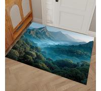 DUOTCYELE Felpudo Entrada Casa 45 x 75 cm, Niebla Montañas Bosques Alfombra Entrada Casa Suave Alfombras Magnífico Paisaje Natural Lavable Antideslizante Alfombra Pasillo Tapete para Puerta Delantera