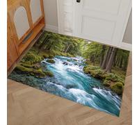 DUOTCYELE Felpudo Entrada Casa 50 x 80 cm, Arroyos Bosques Alfombra Entrada Casa Suave Alfombras Paisajes Naturales Realistas Lavable Antideslizante Alfombra Pasillo Tapete para Puerta Delantera