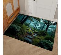 DUOTCYELE Felpudo Entrada Casa Bosque Brumoso Senderos 45 x 75 cm, Felpudo con Paisaje Natural Misterioso, Antideslizante Y Fácil De Limpiar, Adecuado para Puerta Delantera, Dormitorio, Sala De Estar