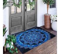 DUOTCYELE Felpudo Exterior Felpudos De Caleidoscopio Azul, 80 x 120 cm Felpudo Entrada Casa Lujo Vintage Alfombrilla para Pasillo, Cocina, Dormitorio, Azul Oscuro