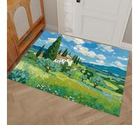 DUOTCYELE Felpudo Exterior Felpudos De Paisajes Pastorales Bosques Pueblos, 50 x 80 cm Felpudo Entrada Casa Estilo De Pintura Al Óleo Impresionista Alfombrilla para Pasillo, Cocina, Dormitorio