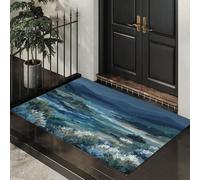 DUOTCYELE Felpudo Litoral Colinas, Alfombrillas para Interiores, Felpudo Paisaje Abstracto Pintado Al Óleo Antideslizante de Perfil Bajo para Entrada Cocina Puerta Trasera, 40 x 60 cm