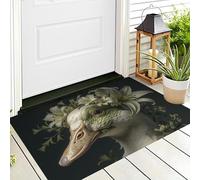 DUOTCYELE Lirios Gansos - Felpudo para Interiores 45 x 75 cm, Representación Realista De Animales Naturales Alfombra Entrada Duradero Antideslizante para Dormitorio Pasillo Oficina, Verde