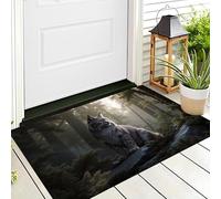 DUOTCYELE Tapete Bosque Lince para Entrada, Felpudo Antideslizante Lavable con Representación Realista De Animales para Puerta De Entrada, Sala De Estar 60 x 90 cm