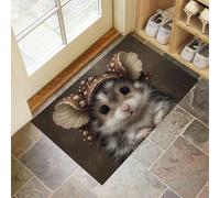DUOTCYELE Tapete Hongos Ratones para Entrada, Felpudo Antideslizante Lavable con Animales Fantásticos Y Adorables para Puerta De Entrada, Sala De Estar 45 x 75 cm