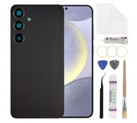 Duotipa Repuesto de cristal trasero para Galaxy S24 Plus Galaxy S24+, cubierta trasera trasera de repuesto para SM-S926B con kit de herramientas de reparación técnicas, color negro.