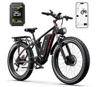 DUOTTS S26 Bicicleta Eléctrica de Montaña Incluye Doble Motor 250W, Bici Eléctrica Fat 26x4 con Batería 48V 20Ah,Autonomía 120KM, Frenos Hidráulicos & App Bluetooth,Ideal para Aventuras Off-Road
