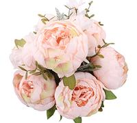 Duovlo Ramos de peonías Artificiales de Seda para decoración del hogar, Paquete de 1 (Rosa Puro primaveral)