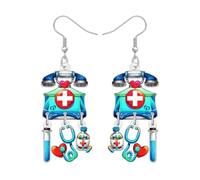 DUOWEI Acrílico Divertido Enfermera Pendientes Lindo Estetoscopio Paramédico Apreciación Joyería Regalos para Mujeres Niñas Mamá RN Enfermeras Semana Médico (Teléfono)