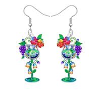 DUOWEI Acrílico Divertido Hawaii Tropical Cocktail Copas de Vino Goblet Colgante Pendientes Linda Flor Mariposa Joyas para Mujeres Niñas Amantes de la Playa Regalos (Multi)