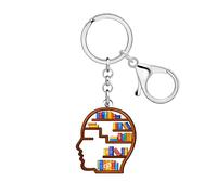 DUOWEI Acrílico Divertido Libro Amantes Regalos Estantería Llavero Llaveros para Mujeres Niñas Amantes de los Libros Ratón de Biblioteca Llaves de Coche Accesorios (Colorido)