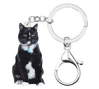 DUOWEI Bonito llavero de gato negro de Halloween, accesorios de coche para mujeres, adolescentes y niñas, regalos de gatos, Cat X, M