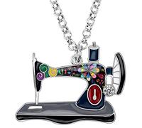 DUOWEI Collar vintage de aleación de zinc esmaltado con diamantes de imitación para máquina de coser, regalos para mujeres y niñas, Metal Estrás metal esmaltado diamantes de imitación, Diamante,