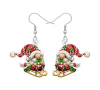 DUOWEI Divertido Navidad Gnome Colgante Pendientes Gnomos Regalos para Mujeres Accesorios,Acrílico Christmas Vacaciones de Invierno Joyería de las Niñas Regalos de Xmas Gnomo Decoraciones (Multicolor)