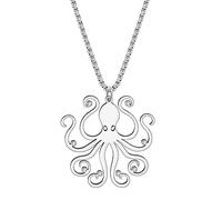 DUOWEI Esmalte tentáculo pulpo collar océano animales colgante para mujeres niñas encantos océano joyas regalos, Zinc, Diamantes de imitación
