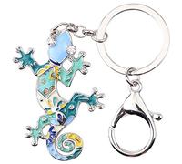 DUOWEI Gecko - Llavero con diseño de lagartijas para mujer y niña, Azul / Patchwork, M