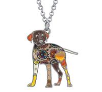 DUOWEI Lindo collar de labrador retriever negro con colgante de aleación de zinc esmaltado, cachorro, perro, laboratorio, joyería, regalo para mujer, Ajustable, Esmalte, Esmalte