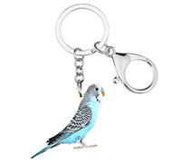 DUOWEI Llavero acrílico azul con diseño de pájaro periquito lindo llavero para mujeres y niñas, monedero, cartera, accesorios, regalos, Azul3, M