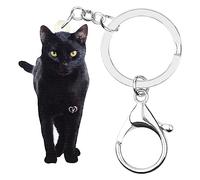DUOWEI Llavero de gato negro de Halloween lindo, llavero de gato, accesorios para auto para mujeres, adolescentes y niñas, regalos de gato (gato S)