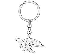 DUOWEI Llavero esmaltado de tortuga marina con diseño de tortuga marina, llavero para bolso de mano, regalo para mujeres y niñas (acero inoxidable chapado en plata), Acero inoxidable chapado en plata