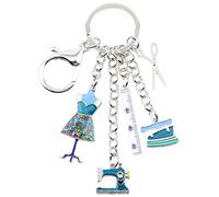 DUOWEI Llavero Flatiron de aleación de zinc para herramientas de máquina de coser, regalo para mujeres y niñas (azul), Azul, M