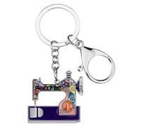 DUOWEI Mini llaveros de metal esmaltado para máquina de coser, hipoalergénicos, llavero único para mujeres y niñas, bolso de mano, regalos (morado), Púrpura, M