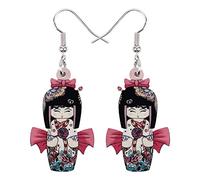 DUOWEI Pendientes acrílicos de anime de estilo japonés, estilo kimono, de muñeca, colgantes de gota, regalos de joyería para mujer, M, Acrílico Metal, Sin piedra preciosa