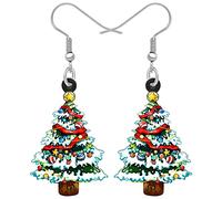 DUOWEI Pendientes de guirnalda de árbol de Navidad de acrílico para mujeres, niños, adolescentes, regalos de festival, Acrílico, Arenisca