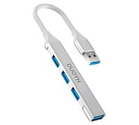 DUOYHIEL Concentrador USB 3.0 multipuerto, expansor USB de 4 puertos para laptop, divisor USB multipuerto de transferencia de datos rápida con cable de 0.5 pies para Windows PC, Mac, impresora, disco