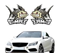 duoyif Adhesivo De Pesca Pegatinas Para Coche Moto Pegatinas Esqueleto De Pescado Calcomanías Etiqueta Engomada Del Pesca Para Coche Casco Moto Camiones Laptops 6.5x6cm 2 Piezas (e)