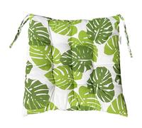duoyif Cojín para Sillas de Cocina 40x40x8cm Cojines para Silla de Jardín, Patrón de Hoja Verde, Cojin de Asiento Decorativo de Algodón Lino, Cojines para Sillas Interior Exterior 1pieza (Hoja)