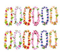 duoyif Collar Flores Hawaiano 12 Piezas Collar De Flores Hawaianas Leis Collar Hawaiano Guirnalda Hawaiana para Fiestas Playa Hawaianas St. Palikert Pascua Carnaval Porristas Cumpleaños Bodas