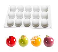 duoyif Molde De Silicona Esfera 3D Ø 42mm 15 Cavidades Molde De Chocolate De Bola Redonda Molde De Silicona Esférico Para Hacer Mousse De Cúpula Bolas Pastel Bola Chocolate/Helado (Ø42mm)