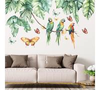 duoyif Pegatinas De Pared Palma Hojas Tropicales Vinilos Decorativos Hojas Plantas Verde Colgantes Loro Adhesivos Pared Dormitorio Cocina Baño Salón Habitación Niños Oficina (b)