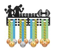 DUOYUN Estante de exhibición de medallas Personalizado, Soporte de Placa de identificación Personalizable, montado en la Pared, Adecuado para medallas o premios, Regalos para Atletas